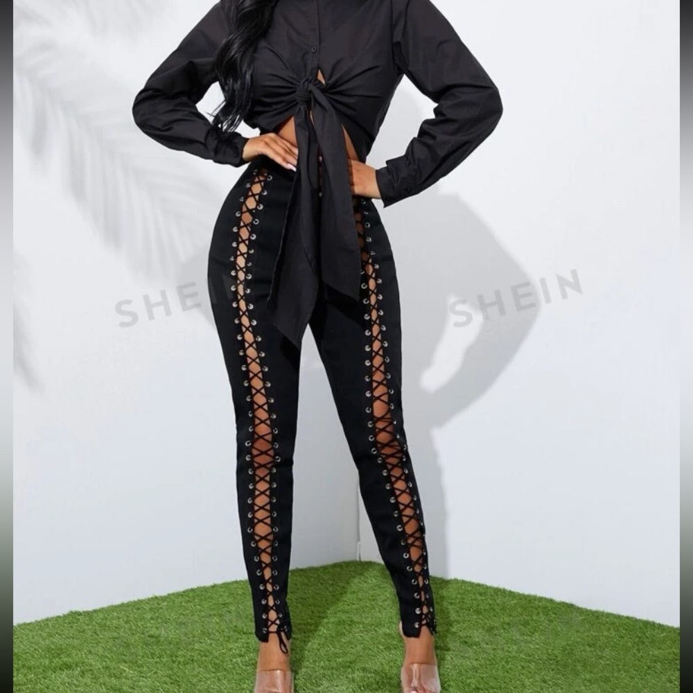 NWT lace up pants